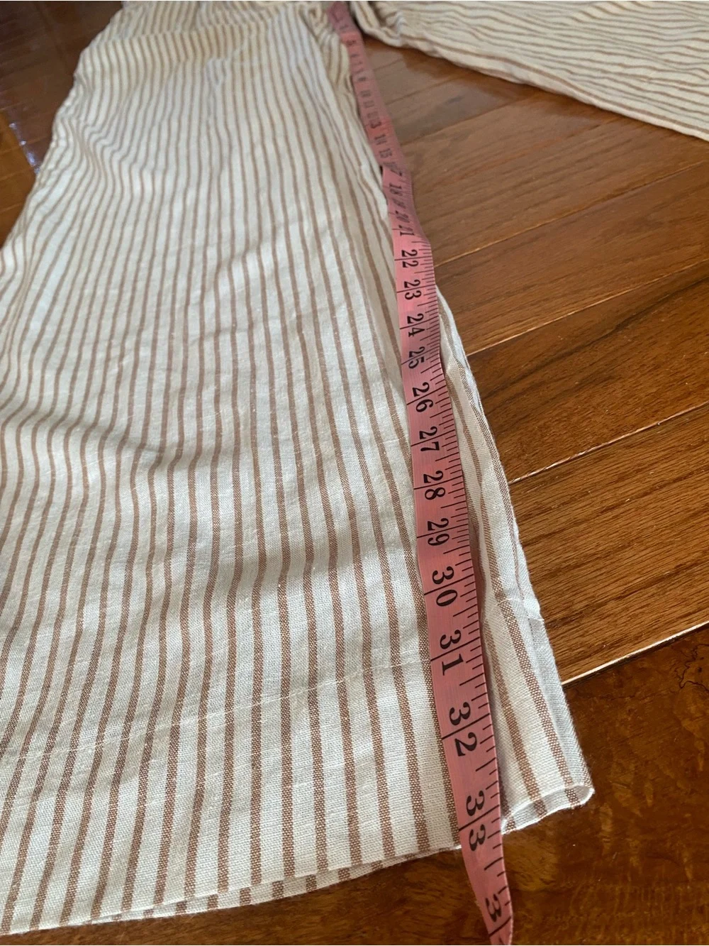 Saltwater Luxe NWT Almond Stripe Wide Leg Drawstring Pants Linen Blend M - Picture 16 of 16